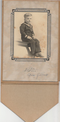 Little Boy Sailor Outfit Antique Photo Surname Gilbert Gary Teed Studio Sayre PA