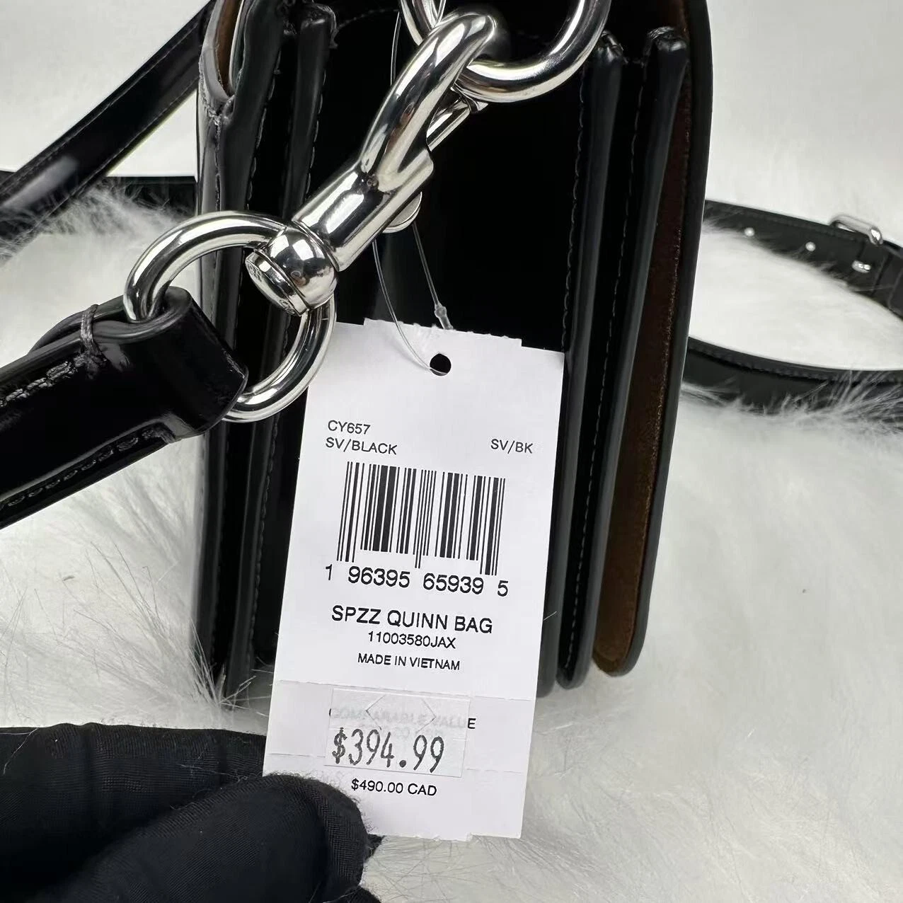 Borsa a tracolla Coach Quinn in pelle nero novità CY657 nuova con etichette