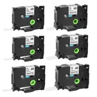 TZ TZe-221 231 241 251 6-36mm Black on White Label Tape Fit For Brother P-Touch