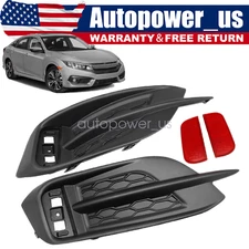 1 Set Rear Bumper Reflector w/Molding Cover Trim For HONDA CIVIC SEDAN 16-2021