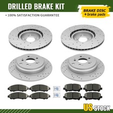 For Honda Pilot Acura MDX ZDX Front Rear Disc Rotors Ceramic Brake Pads Set