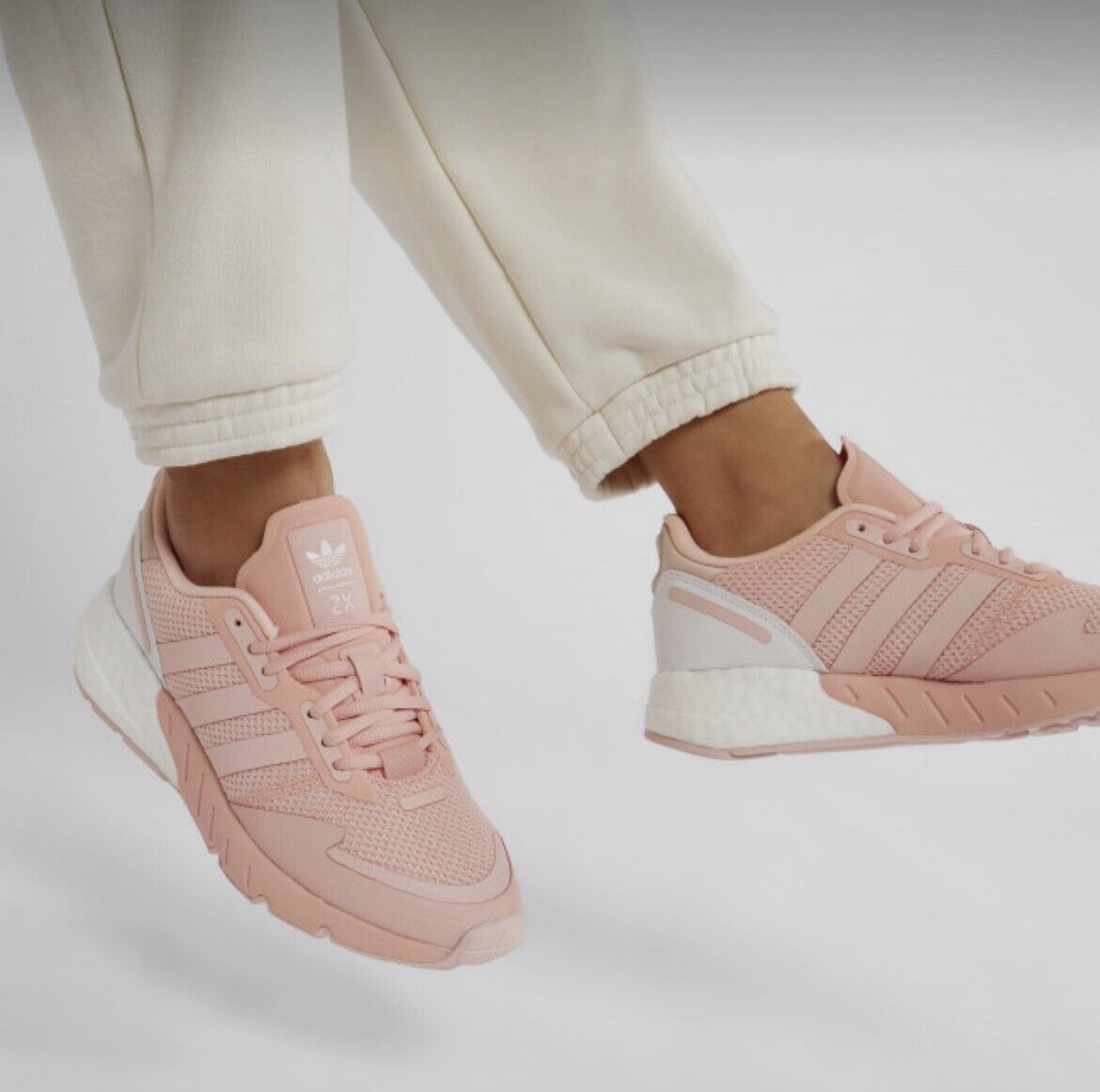 Adidas ZX 1K Boost Pink White running gym New Shoes Rare Women H69038, sz 6