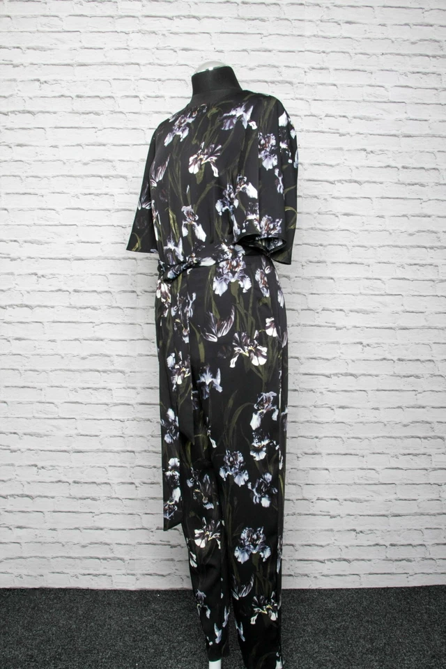 180 K04 H&M  Jumpsuit Overall Gr. 38 schwarz weiß lila grün Kurzarm Einteiler - Bild 2 von 4