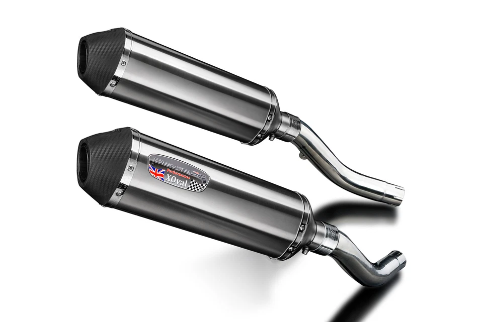 Kawasaki Z1000 03-06 Delkevic Slip On 13.5" X-Oval Stainless Exhaust Muffler Kit - Image 2 of 4