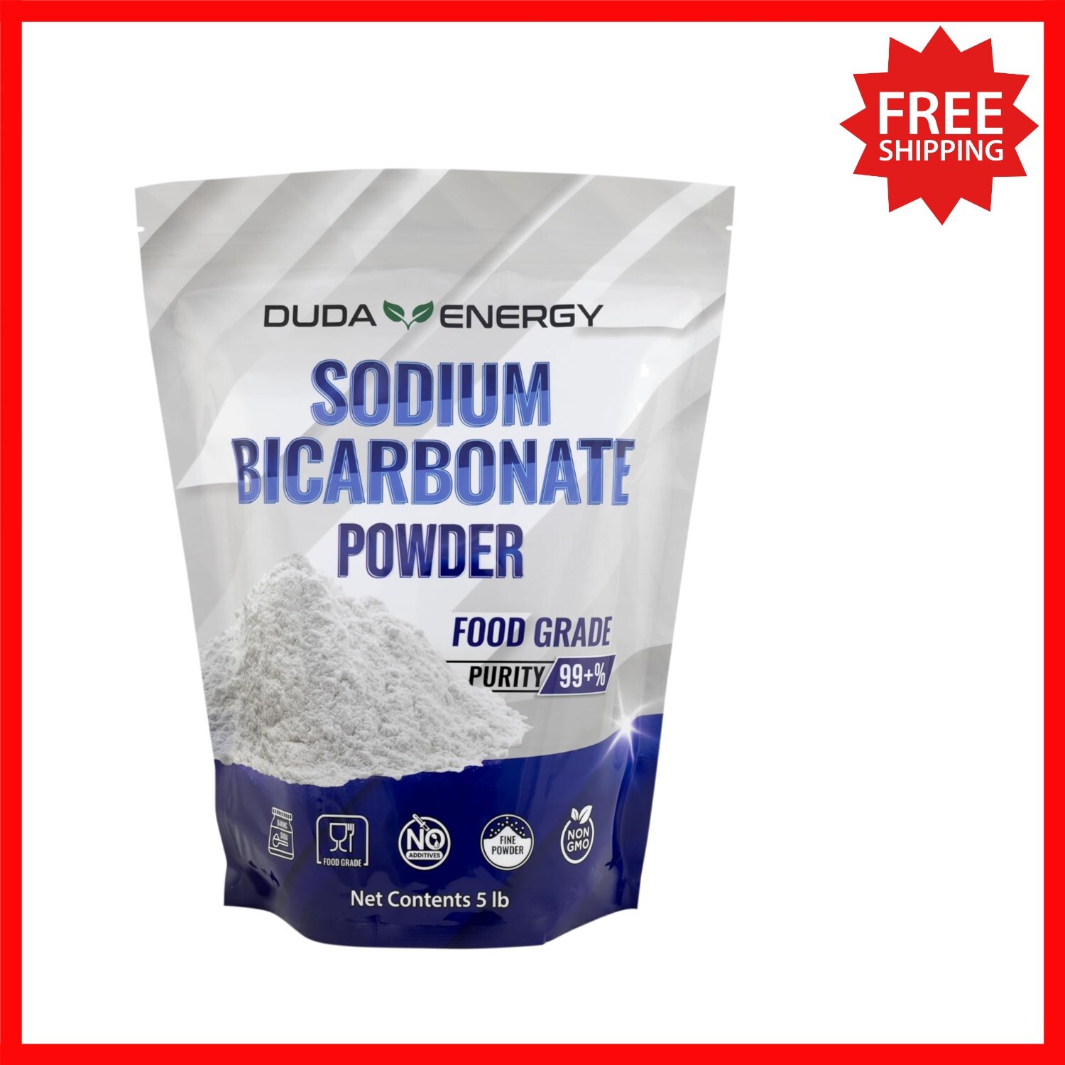 Polvo de bicarbonato de sodio de 5 lb - perfecto para piscinas, olores y necesidades de horneado