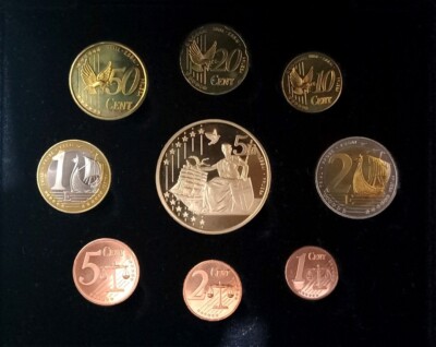 コレクション EURO COIN COLLECTION-UNITED KINGDOM 2002 2002 United Kingdom - Proof Pattern - 9 Coin Euro Set - Low
