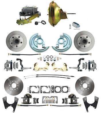 1967-72 Chevelle Standard 4 Wheel Power Disc Brake Conversion Kit, 11'' Booster