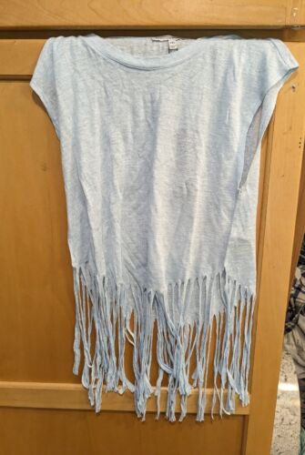Rebecca Minkoff Women’s Size XXS Striped Gemini Fringe Linen Tank Top