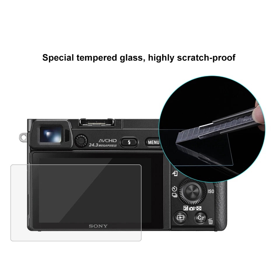 For Sony A6000/A6300/A6500 Cameras Screen Protector Tempered Glass Film - Image 3 of 4
