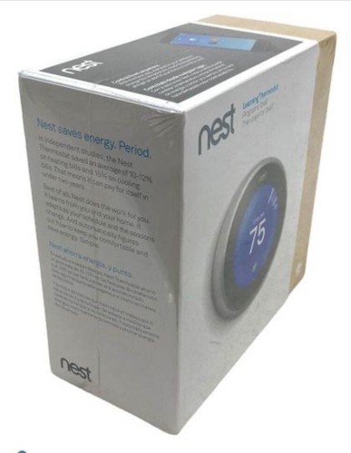 T3007ES Google Nest Learning Thermostat 3rd Generation StainlessSteel Sealed New - Picture 2 of 5
