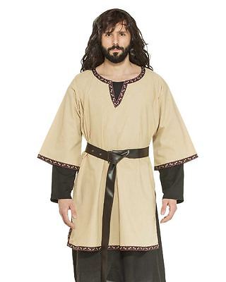 Medieval Tunic Men's Tan Cotton 3/4 Sleeve Historical Costume Garb | eBay