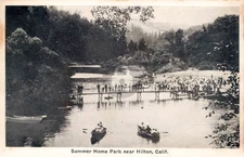 Hilton CA Boating & Swimming Russian River Summerhome Park RPPC Postcard COPY