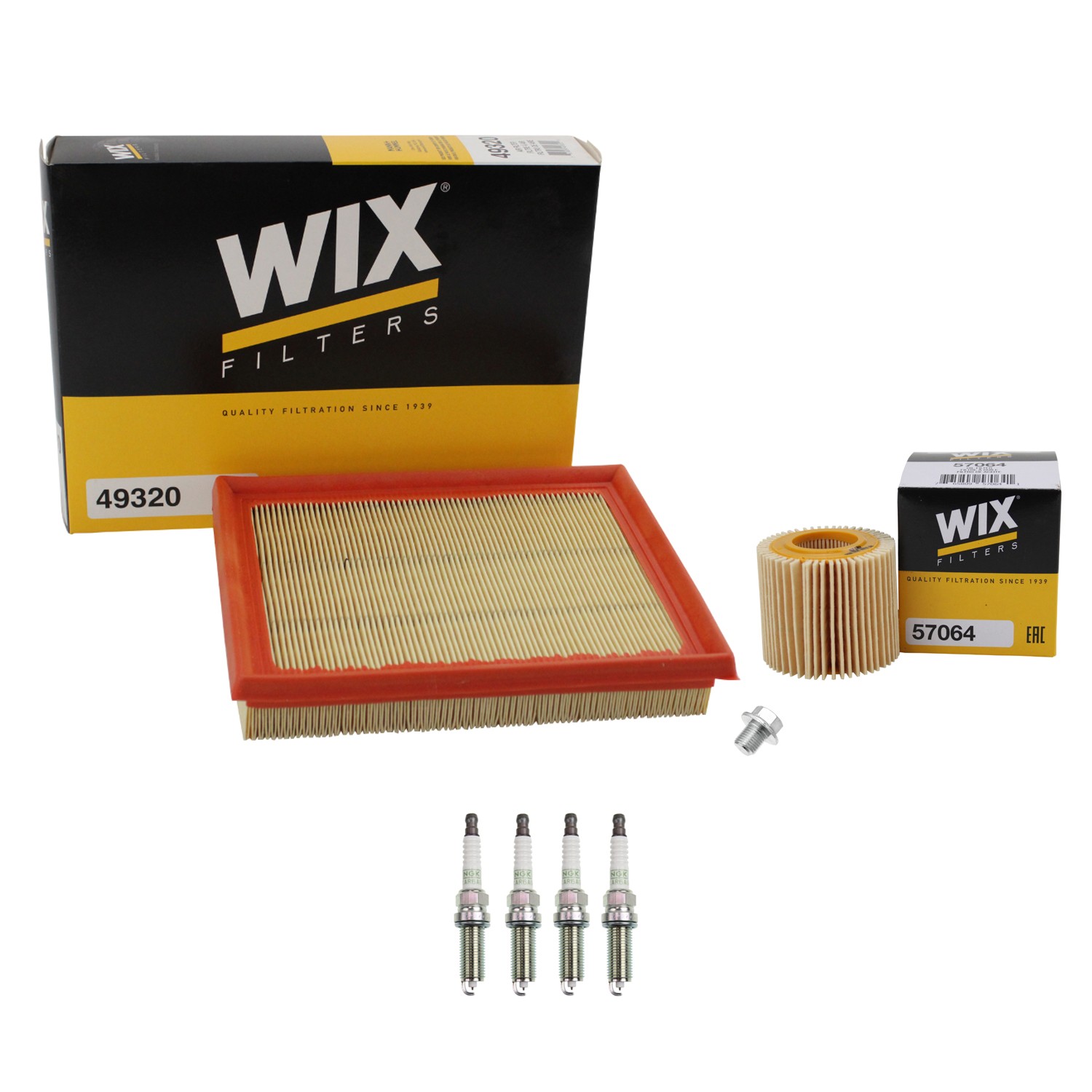 Wix Engine Air Oil Filters  NGK 4 Platinum Spark Plugs Kit for CT200h Prius L4