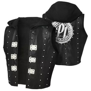 Nouveau Aj Styles Veste à capuche en cuir noir