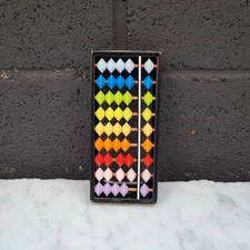 Abacus Vintage 4.5" Colorful Counter Hard Plastic Works Made In Japan Math 