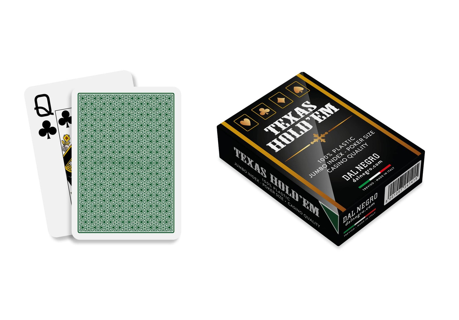 Dal - 24141 Texas Hold'em Casino Quality Retro Green Cards