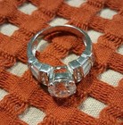 Vintage Silver Cubic Zirconia Ring Size 10 — photo 2