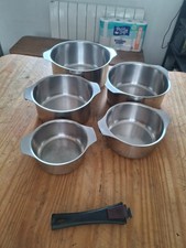 5 casseroles inox 18-10 triplinox Letang et Rémy + manche amovible