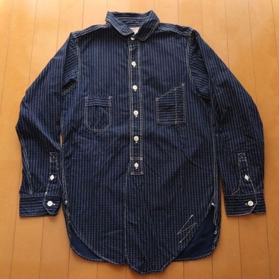 DOUBLE DIAMOND The Real McCoy s Star Wabash Work Shirt Indigo Size 14 USED