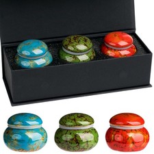 3Pcs Small Urns for Human Ashes, 1.7'' Mini Urns for Adult Male Female  Pet,...