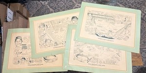new york Baseball Stadium reprints 1947-64 16” x 22” gene Mack boston globe pub.