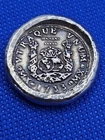 MK BARZ 1 Oz Hand Poured 4 Reales Pillar Silver Round, antiqued