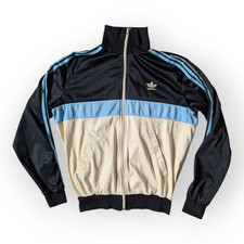 Vintage 70/80s Adidas Ventex blue beige 3 Stripes Track Jacket Size S / M, ATP