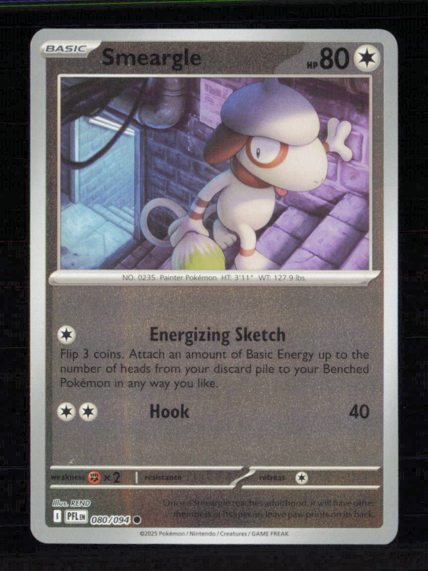 Smeargle 080/094 Common Phantasmal Flames Pokemon Reverse Holo Near Mint