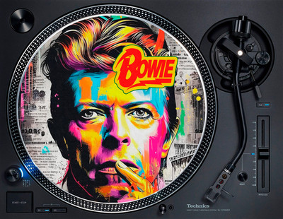 David Bowie Ziggy Stardust 70er Legend 12'' Plattenspieler DJ Slipmat Vinyl Technik