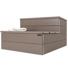 Hot Tub Steps Wood Looking Plastic Waterproof Non Slip Heavy Duty DENKOE Brown