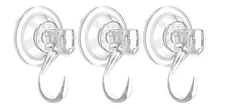 3 Pack Clear Suction Cup Hooks, Heavy-Duty Reusable Wreath Hangers for Glass ...