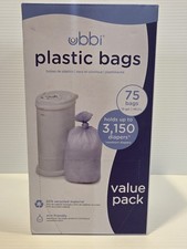 NEW Ubbi Disposable Diaper Pail Plastic Bags, Value 75 Count (Pack of 1)
