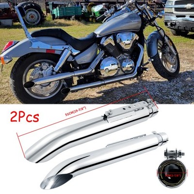 2x 20'' Auspuff Endtopf Chrom Turn Out für Honda Shadow VTX1800 1300 VT 1100 750