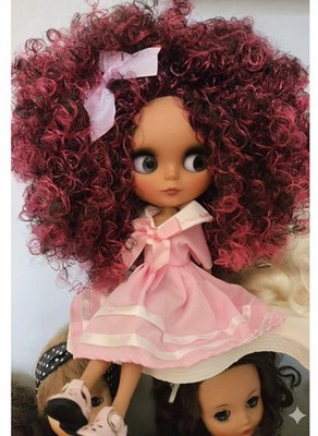 NEO Blythe Doll Afro Hair OOAK Tan Skin BJD 4 Color Big Eyes Collectibles Gifts