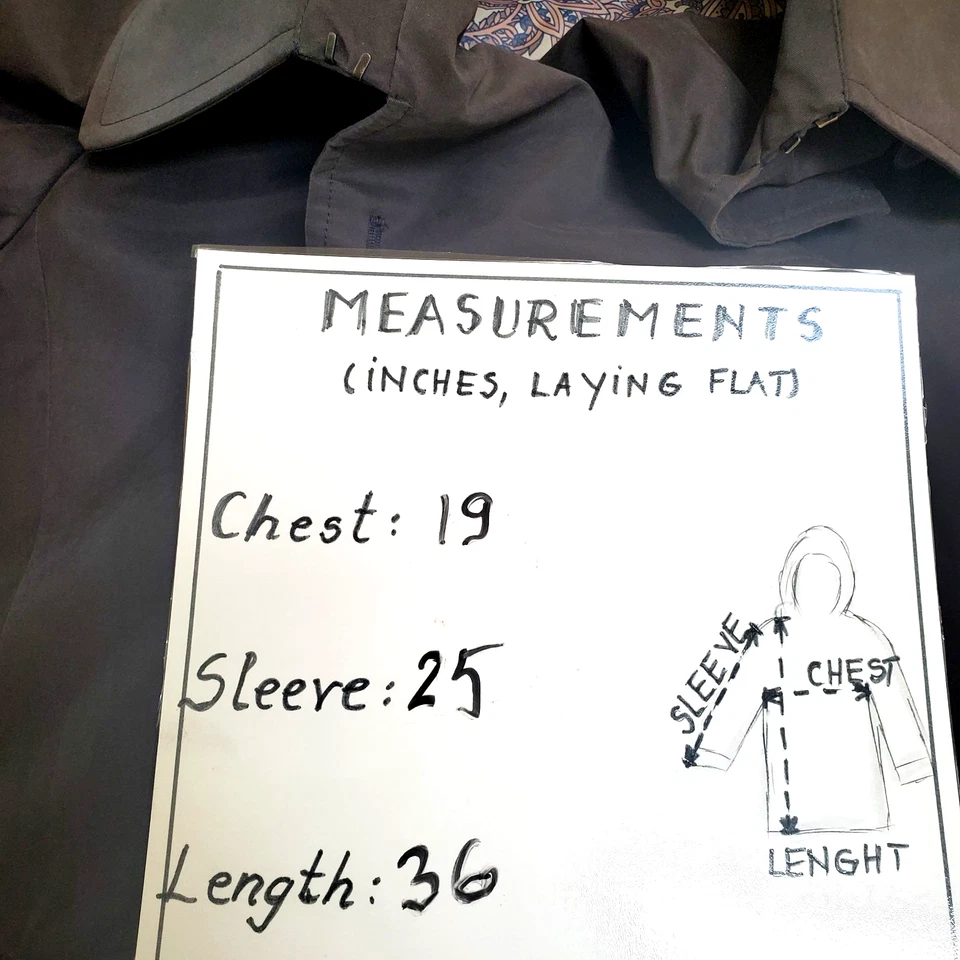 Abrigo para mujer LONDON FOG Trench talla pequeña 2-4 gris impermeable Foto 4 de 4