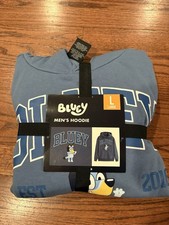 Bluey Men's and Big Men's Graphic Hoodie, Size L, Blue NWT With Pouch Pocket