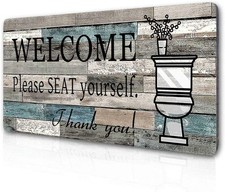 Funny Bathroom Wall Decor Sign Farmhouse Rustic Bathroom Decorations Wall Art 16