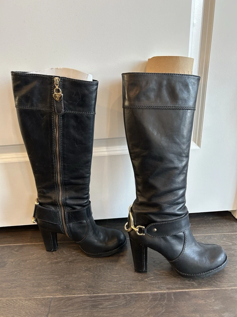 Black Juicy Couture Leather Chiller Boots Women’s Juicy Couture Womens Faux Leather Studded Knee High Posse  main image 4