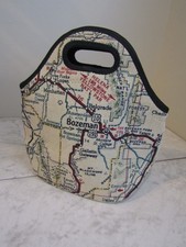 Vintage Montana Map Lunch Box/Hand Bag Purse Canvas Lined 11 x 11