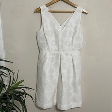 J. Crew Cotton Jacquard Seersucker Print Sleeveless Mini Dress White Size 8