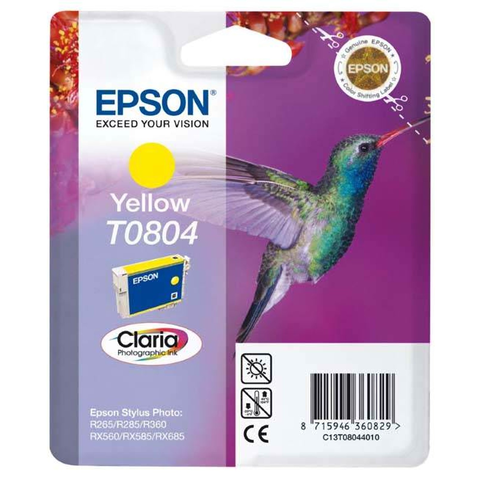 Epson Original T0804 Yellow Printer Ink Cartridge (C13T08044011) - Image 5