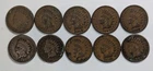 Indian Pennies 10 Different Date VG and VF