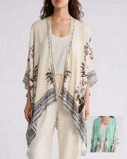 Vince Camuto Topper Floral Tropical Kimono Sleeves NWT