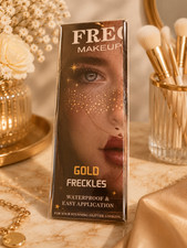 Glitter Freckles Face Tattoo - Gold - Glow Up Makeup 7 Patches in set