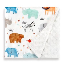 Baby Blankets for Boys Girls, Soft Minky Blankets with Double Layer Dotted Ba...