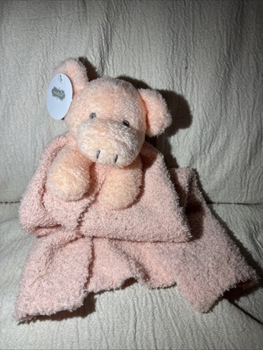 Mud Pie MUDPIE Chenille PINK PIG Lovey Security Blanket Baby Toy NEW