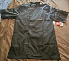 Chef Works Men's Montreal Cool Vent Chef Coat Black Short Sleeve Size Medium NWT