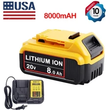 New 20V 8.0AH Lithium Ion Battery DCB207 w/DCB112 Charger For DeWalt Max XR
