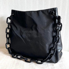 Borsa a tracolla PRADA in pelle nylon tote bag originale nera donna Italia...