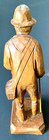 CARON WOODEN FISHERMAN WITH FISH AND POLE FIGURINE 10" TALL 3" X 3 1/4" BASE — photo 3